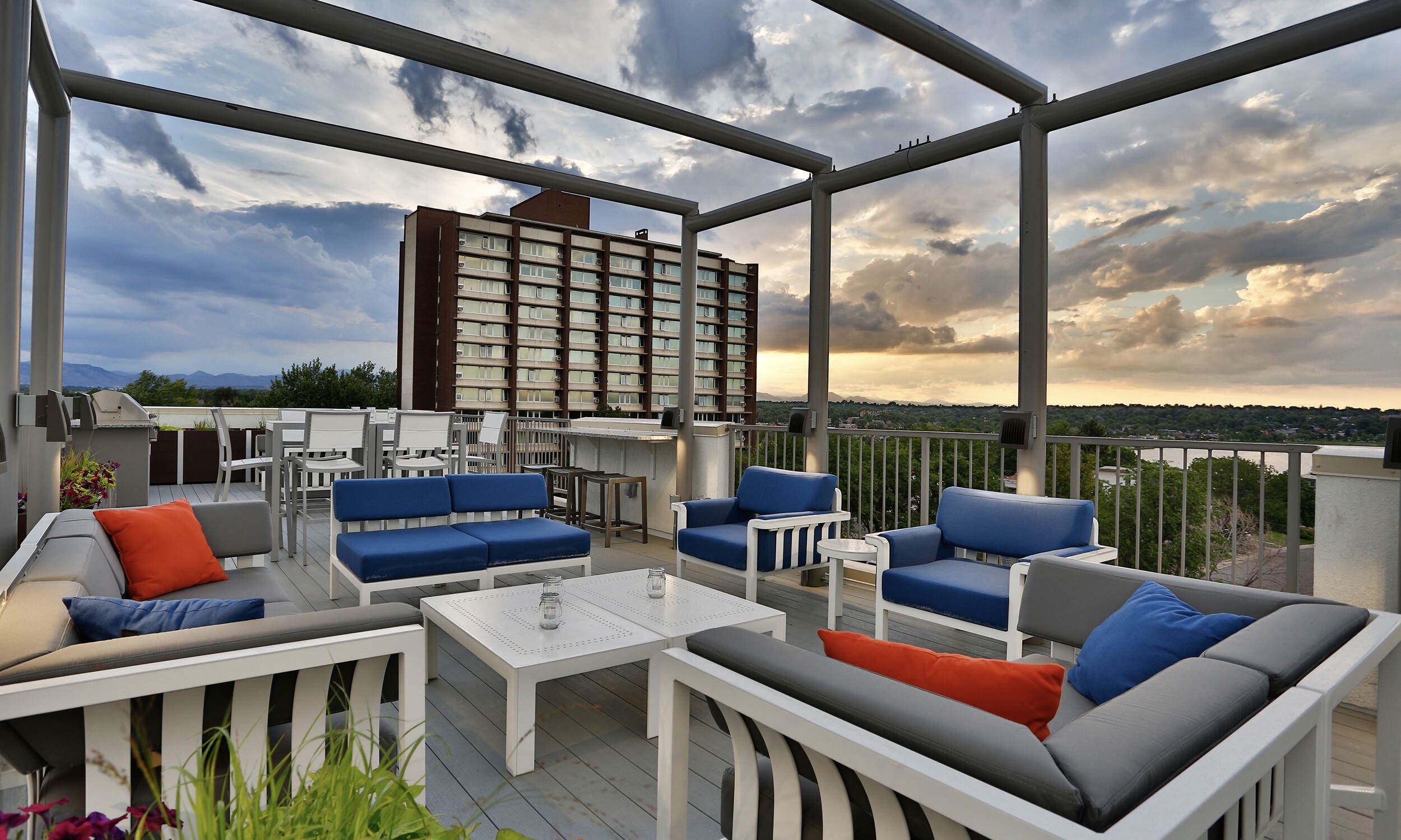 Rooftop lounge with views of Sloan's Lake at X at Sloan's