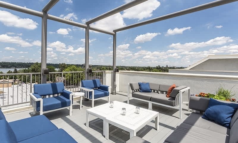 Rooftop lounge with views of Sloan's Lake at X at Sloan's